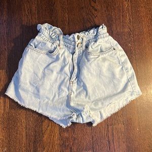 Ruffle top jean shorts